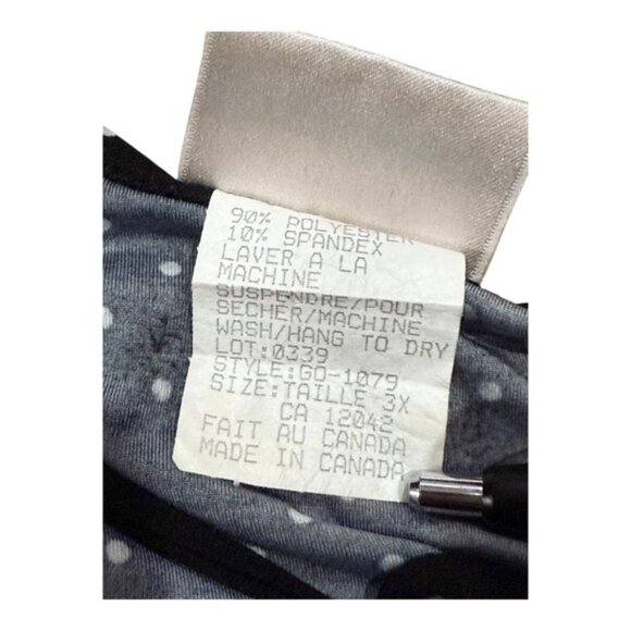 Hamilton Shirt Womens 3X Black White Polka Dot Short Sleeve Ring Keyhole GO-1079 - Picture 5 of 6